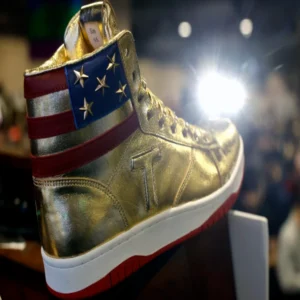 trump gold sneakers riyadh event price