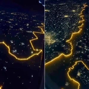 aviation india pakistan border lights view
