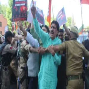 kashmir liquor ban bjp protest